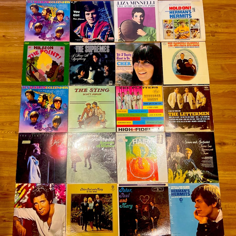 20 Vinyl Records (included songs Warner Bros. and etc.) Fair-Good condition!